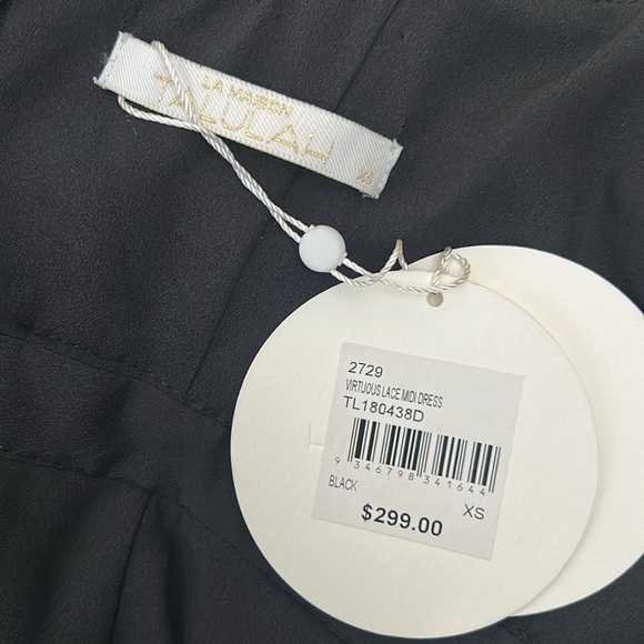 NWT La Maison Talulah Virtuous Lace Flower Applique Midi Dress in Black Sz XS - Picture 4 of 10